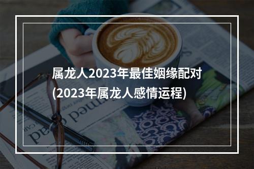 属龙人2023年最佳姻缘配对(2023年属龙人感情运程)