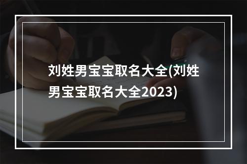 刘姓男宝宝取名大全(刘姓男宝宝取名大全2023)