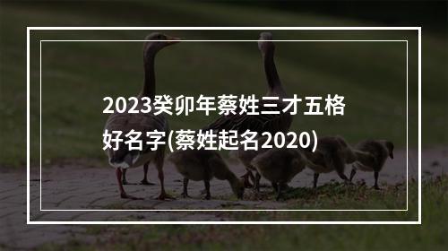 2023癸卯年蔡姓三才五格好名字(蔡姓起名2020)