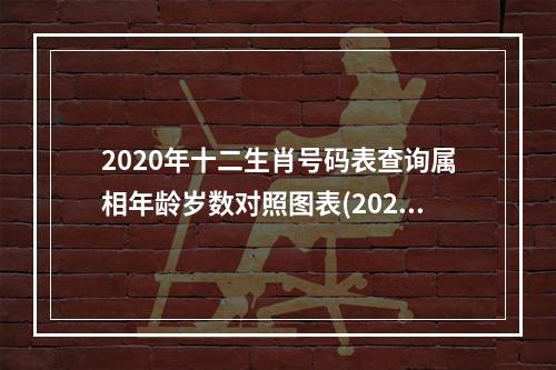 2020年十二生肖号码表查询属相年龄岁数对照图表(2020年十二生肖的号码)