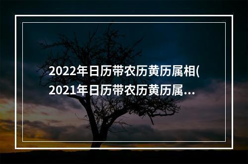 2022年日历带农历黄历属相(2021年日历带农历黄历属相)