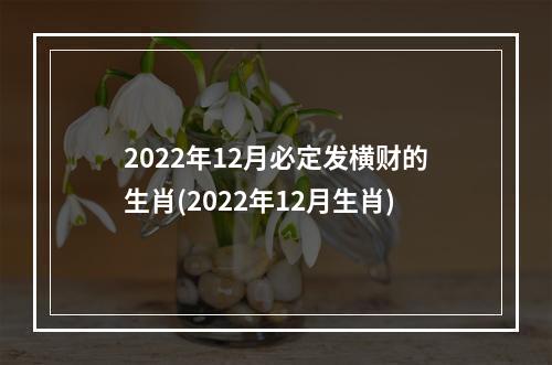 2022年12月必定发横财的生肖(2022年12月生肖)