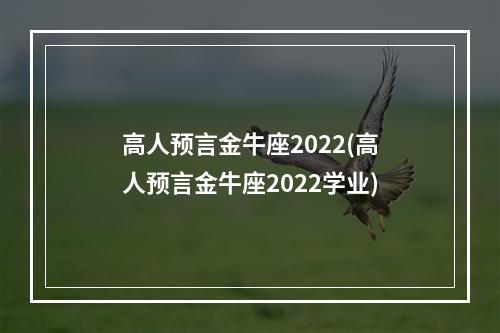 高人预言金牛座2022(高人预言金牛座2022学业)