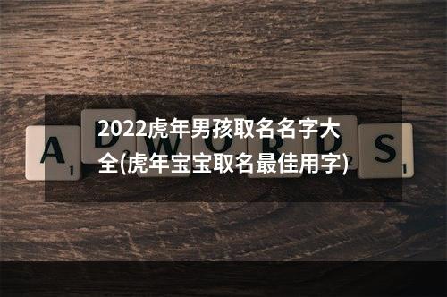 2022虎年男孩取名名字大全(虎年宝宝取名最佳用字)