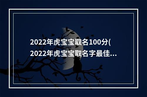 2022年虎宝宝取名100分(2022年虎宝宝取名字最佳字)
