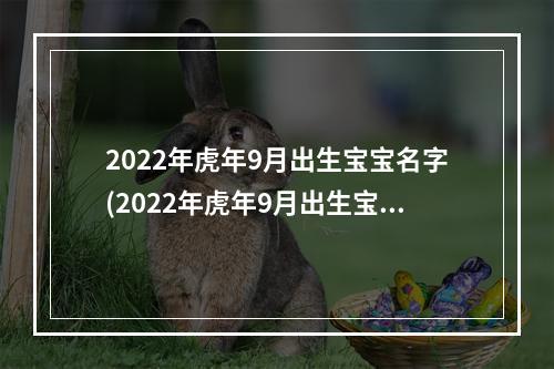2022年虎年9月出生宝宝名字(2022年虎年9月出生宝宝名字怎么取)
