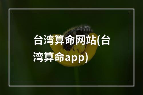 台湾算命网站(台湾算命app)