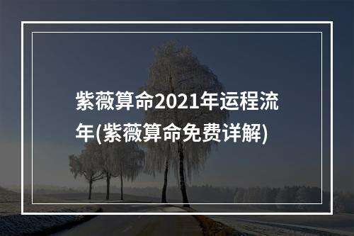 紫薇算命2021年运程流年(紫薇算命免费详解)